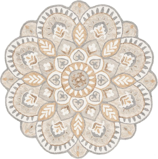 Whiteflower Round Tufted Carpet