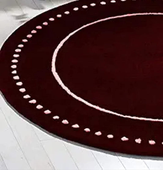 Browndot Round Hand Tufted Carpet & Rug
