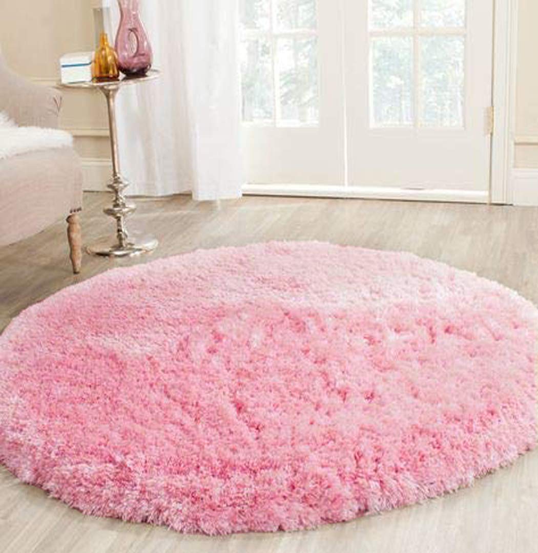 Pink Soft Treasures Round Shaggy Carpet