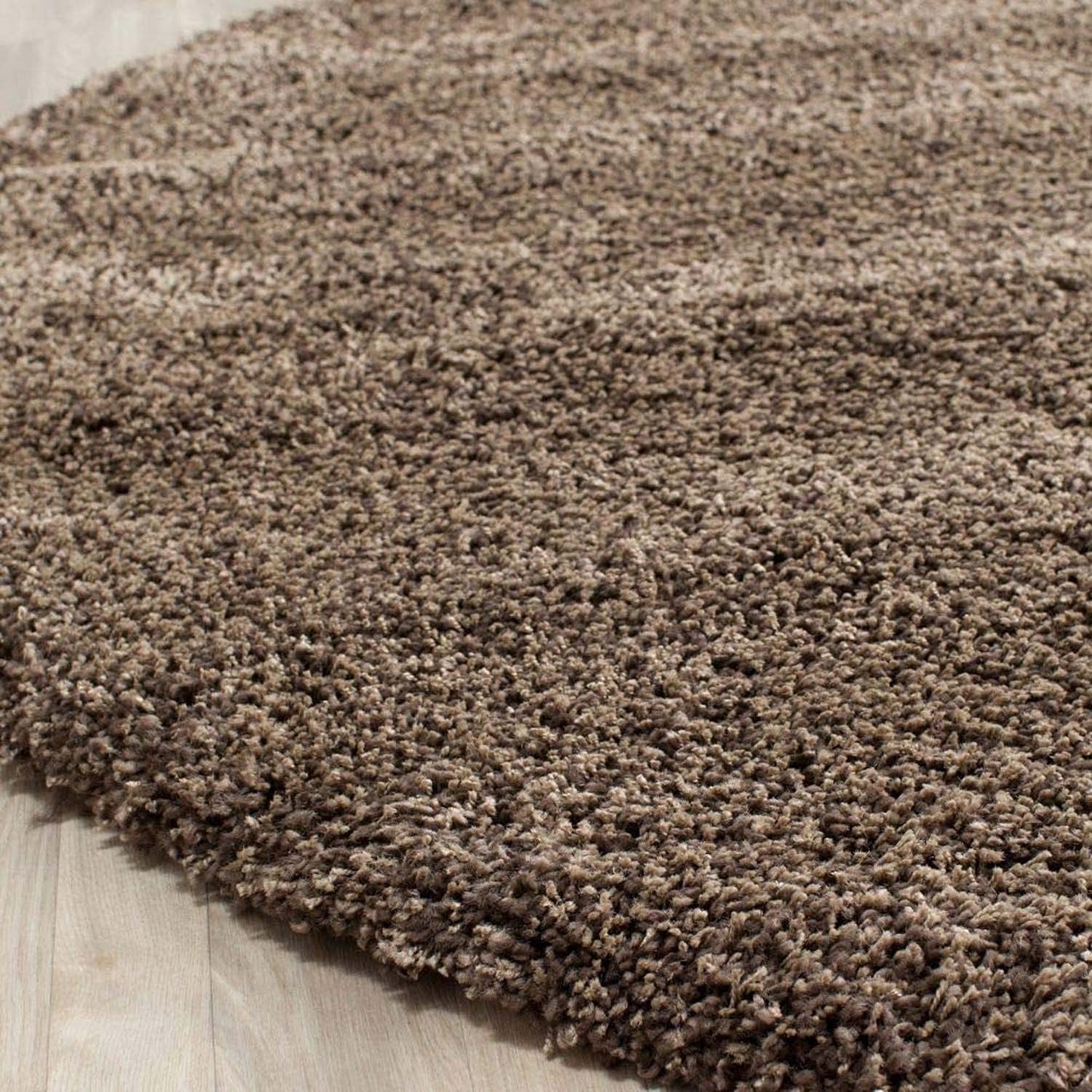 Dark Brown Round Shaggy Carpet