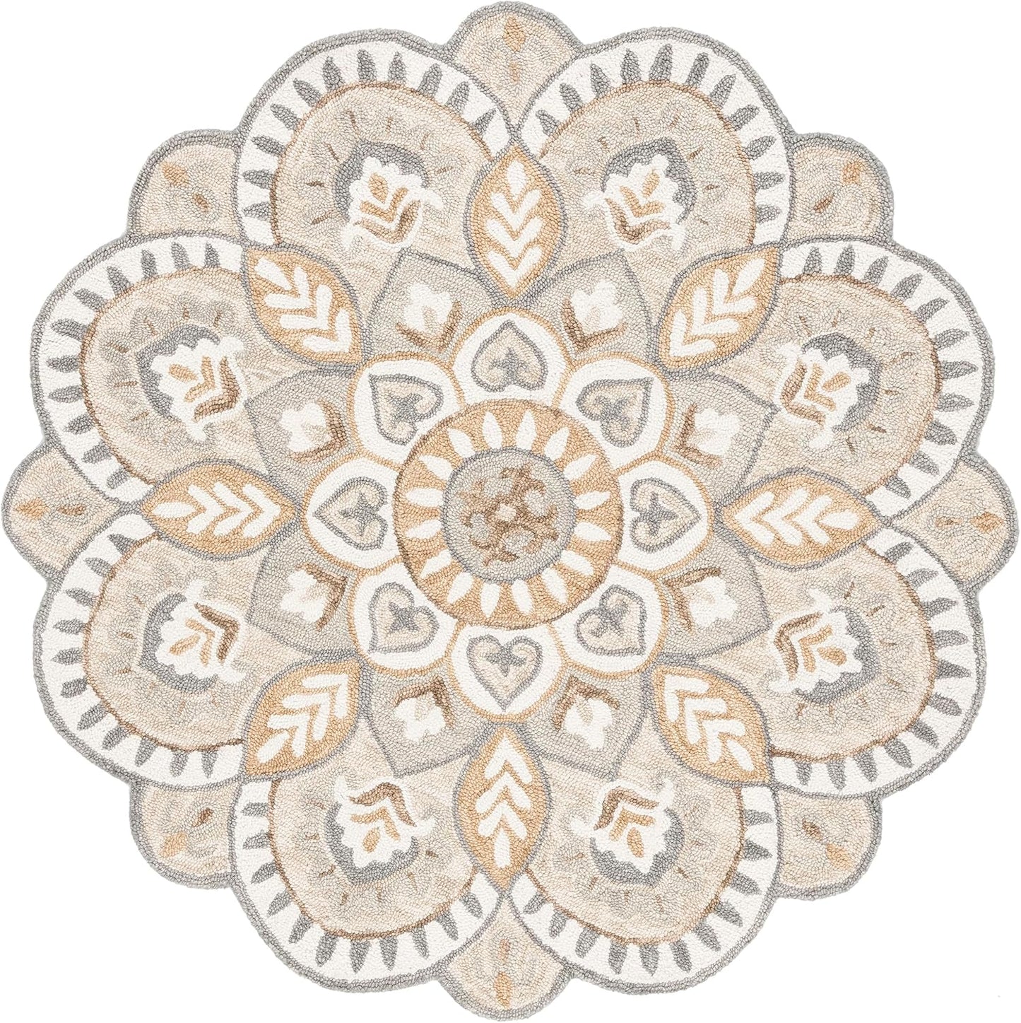 Whiteflower Round Tufted Carpet