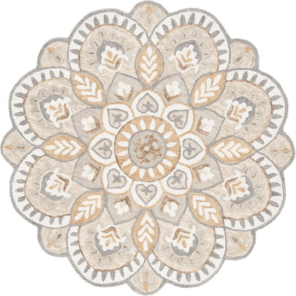 Whiteflower Round Tufted Carpet