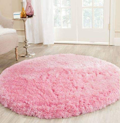 Pink Soft Treasures Round Shaggy Carpet