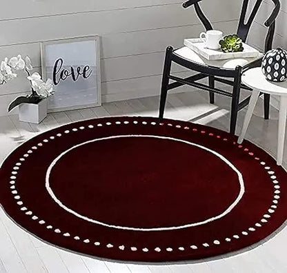 Browndot Round Hand Tufted Carpet & Rug