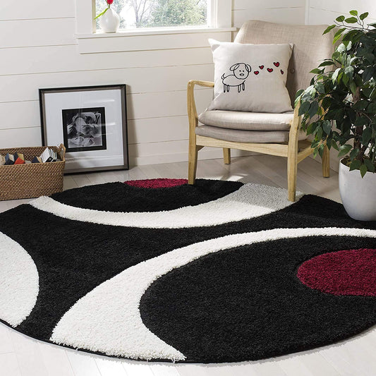 Multicolor Chic Round Shaggy Carpet