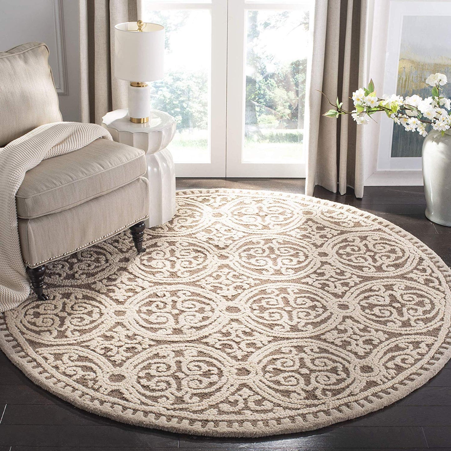 Orbiazora Round Hand Tufted Carpet & Rug