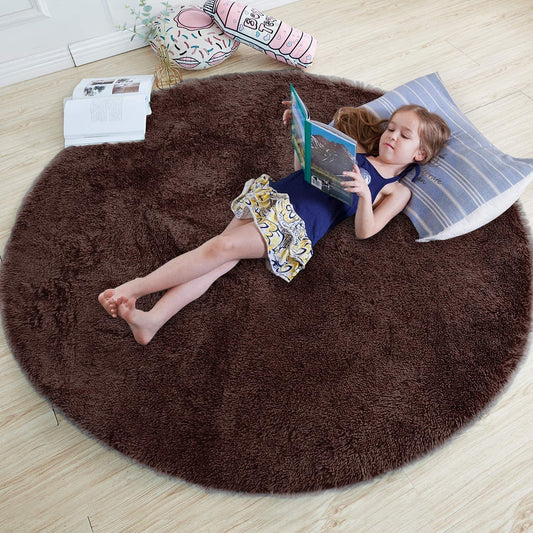 Brown Soft Round Shaggy Carpet